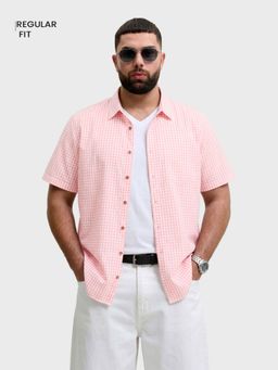 The Indian Garage Co - Men Pink Cotton Regular Fit Shirt
