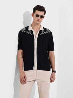 The Indian Garage Co - Men Black Cotton Oversized Fit Shirt