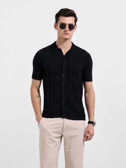 The Indian Garage Co - Men Black Cotton Slim Fit Shirt