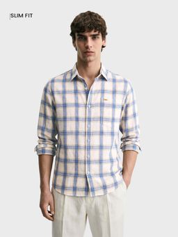 The Indian Garage Co - Men Blue Cotton Blend Slim Fit Shirt