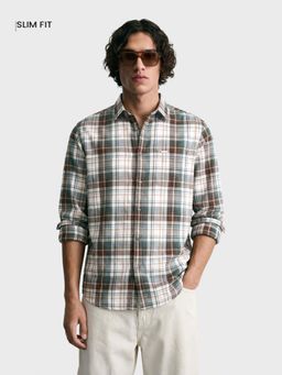 The Indian Garage Co - Men Green Cotton Slim Fit Shirt