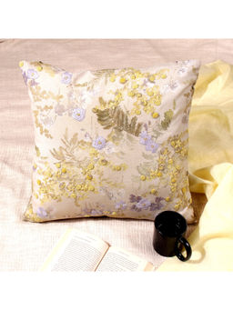 Khaabka - Dilkash Floral Linen Cushion Cover (Multicolor, Pack of 2) (16x16 Inches)