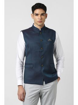 Van Heusen - Men Blue Wedding Nehru Jacket