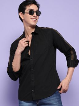 Campus Sutra - Men Full Sleeve Solid Casual Shirt - Black