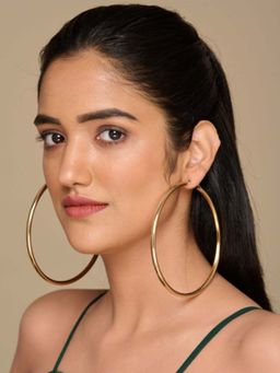 ISHKAARA - Gold-Plated Contemporary Hoop Earrings