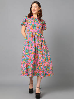 KOTTY - Women Fit and Flare Multicolor Dress