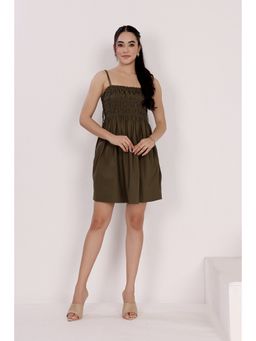 MIDORI BY SGV - Women Cotton Short Dress - Green