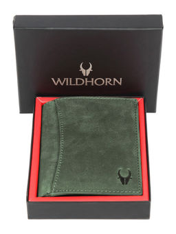 WILDHORN - Top Grain Portrait Leather Green Wallet for Men