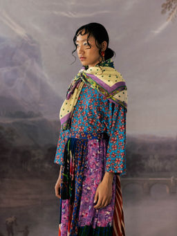 YAVI - Blue Anaconda Blouse Top