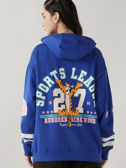 Bewakoof - Official Disney Women's Blue Lolite Graphic Printed Oversized Plus Size Hoodies