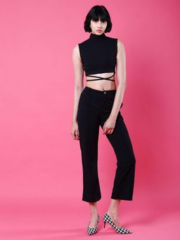 Freehand - Women Black Solid Co-Ord (Set of 2)