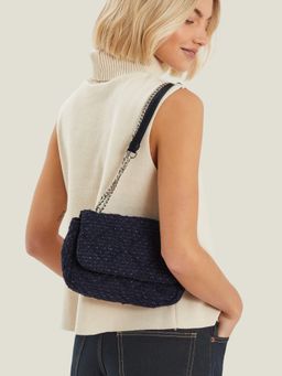 Accessorize London - Women's Blue Boucle Chain Shoulder Bag