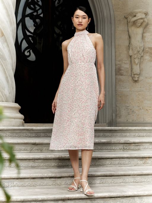 pomelo pink cocktail dress Ruched Maxi Dress - Pink