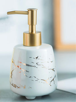 Nestasia - Ceramic Fancy Shampoo Dispenser 300ml (White)