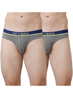 CP BRO - Solid Briefs with Exposed Waistband Value - Grey (Pack of 2)