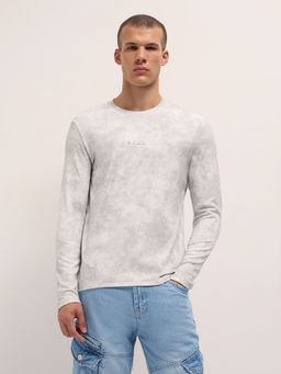 The Bear House - Mens Slim Fit White Cotton Blend Casual T-shirt