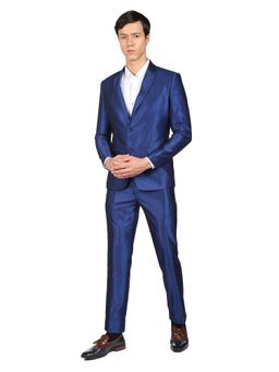 AD By Arvind - Men Royal Blue Single Breasted Two Piece Suit (Set of 2)