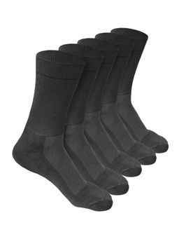 Heelium - Bamboo Crew Socks for Men - 5 Pairs - Grey - Anti Odour - Breathable