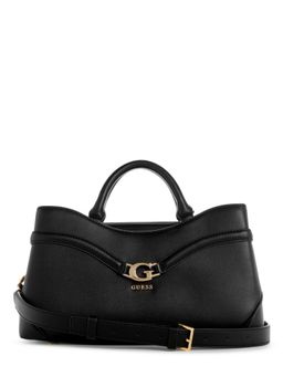 Guess - Black Solid Dea Girlfriend Satchel Bag with Detachable Strap