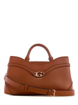 Guess - Cognac Solid Dea Girlfriend Satchel Bag with Detachable Strap