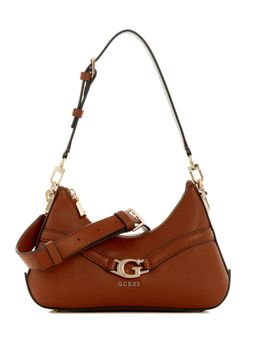 Guess - Cognac Solid Dea Top Zip Handbag with Detachable Strap