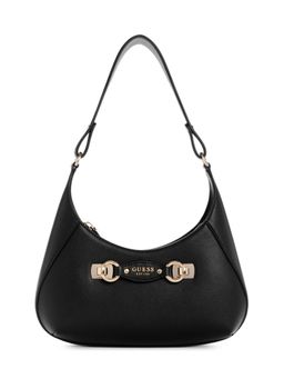 Guess - Black Textured Mimina Top Zip Handbag