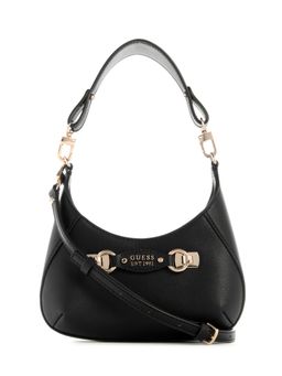 Guess - Black Textured Mimina Crossbody Sling Bag with Detachable Strap