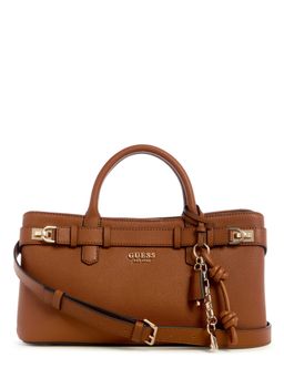 Guess - Cognac Solid Gregoria Girlfriend Satchel Bag with Detachable Strap