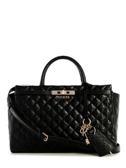 Guess - Black Quilted Idra Girlfriend Satchel Bag