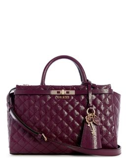 Guess - Wine Quilted Idra Girlfriend Satchel Bag