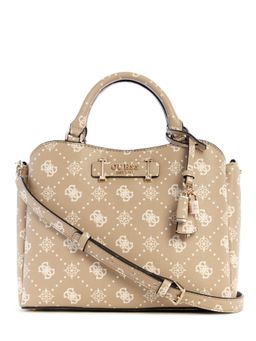 Guess - Biscotti Logo Printed Silia Girlfriend Satchel Bag with Detachable Strap