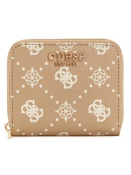 Guess - Biscotti Logo Printed Silia Small Zip Around Wallet