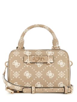 Guess - Biscotti Logo Printed Silia Satchel Bag with Detachable Strap
