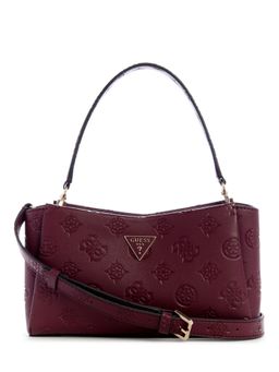 Guess - Wine Logo Embossed Monogram Tisha Crossbody Sling Bag with Detachable Strap