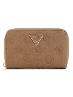 Guess - Dark Logo Embossed Monogram Cresidia Zip Around Wallet