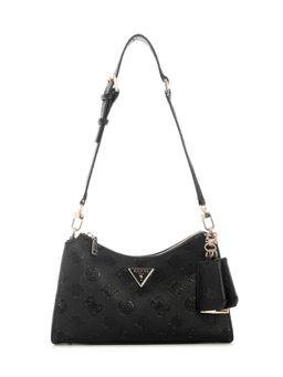 Guess - Black Logo Embossed Monogram Cresidia Top Zip Handbag