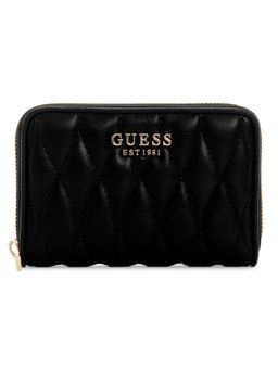 Guess - Black Quilted Valla Medium Zip Around Wallet