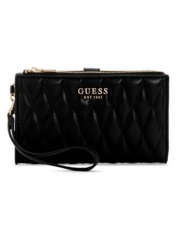 Guess - Black Quilted Valla Zip Organizer Wallet