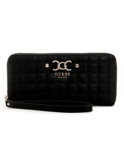 Guess - Black Quilted Nadira Large Zip Around Wallet