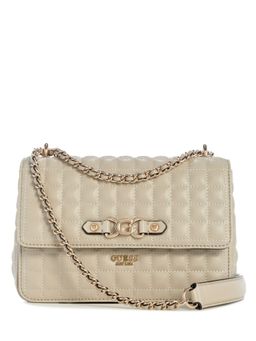 Guess - Light Beige Quilted Nadira Convertible Crossbody Sling Bag
