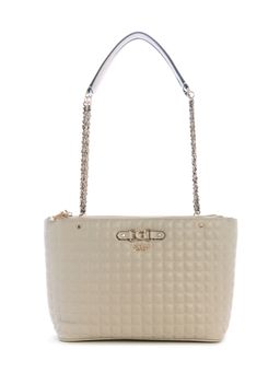 Guess - Light Beige Quilted Nadira Status Tote Bag