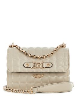 Guess - Light Beige Quilted Nadira Crossbody Sling Bag