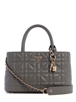 Guess - Slate Quilted Edita Elite Satchel Bag with Detachable Strap