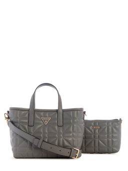 Guess - Slate Quilted Edita Tote Bag With Pouch & Detachable Strap