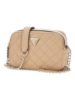 Guess - Beige Quilted Giully Camera Crossbody Sling Bag