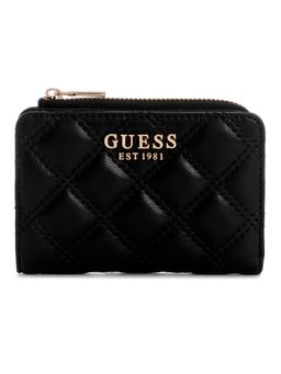 Guess - Black Quilted Giully Zip Around Card Case