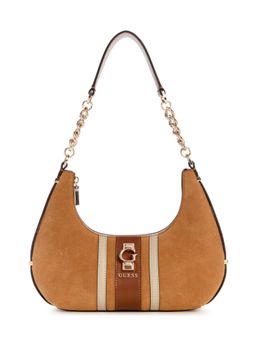 Guess - Cognac Brown Solid Erenia Top Zip Handbag
