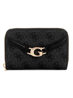 Guess - Black Logo Printed Dea Medium Zip Around Wallet