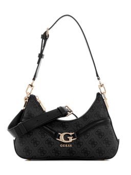 Guess - Coal Logo Printed Dea Top Zip Handbag with Detachable Strap