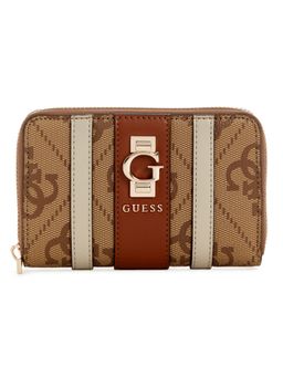 Guess - Latte Logo Printed Erenia Medium Zip Around Wallet